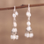 Cultured pearl dangle earrings, 'Pearl Melody' - Cultured Pearl and Sterling Silver Dangle Earrings (image 2b) thumbail