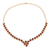 Gold vermeil garnet link necklace, 'Cherry Garland' - Gold Vermeil Garnet Link Necklace Handcrafted in India (image 2c) thumbail