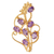Gold plated amethyst brooch, 'Golden Lilac' - 22k Gold Plated 7 Carat Amethyst Handcrafted Lilac Brooch thumbail