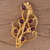 Gold plated amethyst brooch, 'Golden Lilac' - 22k Gold Plated 7 Carat Amethyst Handcrafted Lilac Brooch (image 2c) thumbail