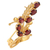 Gold plated garnet brooch pin, 'Gorgeous Scarlet' - Handcrafted Gold Plated Silver and Garnet Floral Brooch Pin (image 2d) thumbail