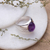 Amethyst domed ring, 'Suave' - Handmade Amethyst and Sterling Silver Domed Ring