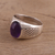 Amethyst domed ring, 'Suave' - Handmade Amethyst and Sterling Silver Domed Ring (image 2c) thumbail