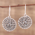 Quartz dangle earrings, 'Ice Spiral' - Clear Quartz and Sterling Silver Dangle Spiral Earrings