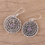 Amethyst dangle earrings, 'Lavender Spiral' - Amethyst and Sterling Silver Dangle Earrings from India (image 2b) thumbail