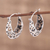 Sterling silver hoop earrings, 'Jali Grace' - Handmade Sterling Silver Hoop Earrings with Jali Motif (image 2c) thumbail