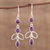 Amethyst dangle earrings, 'Desirous Beauty' - Artisan Crafted Amethyst Dangle Earrings from India