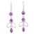 Amethyst dangle earrings, 'Desirous Beauty' - Artisan Crafted Amethyst Dangle Earrings from India