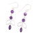 Amethyst dangle earrings, 'Desirous Beauty' - Artisan Crafted Amethyst Dangle Earrings from India