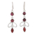 Garnet dangle earrings, 'Desirous Beauty' - Artisan Crafted Garnet Dangle Earrings from India