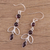 Garnet dangle earrings, 'Desirous Beauty' - Artisan Crafted Garnet Dangle Earrings from India