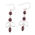 Garnet dangle earrings, 'Desirous Beauty' - Artisan Crafted Garnet Dangle Earrings from India