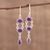 Amethyst dangle earrings, 'Regal Delight' - Handcrafted Amethyst Dangle Earrings from India (image 2) thumbail