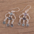 Labradorite chandelier earrings, 'Fanciful Swirls' - Handcrafted Labradorite Chandelier Earrings from India