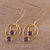 Vermeil and amethyst dangle earrings, 'Lavender Allure' - Gold Vermeil Amethyst Dangle Earrings from India (image 2b) thumbail