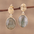 Vermeil labradorite dangle earrings, 'Dazzling Delight' - Handmade Gold Vermeil Labradorite Dangle Earrings from India (image 2) thumbail