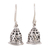 Sterling silver dangle earrings, 'Jali Bell' - Hand Crafted Sterling Silver Dangle Earrings with Jali Motif