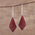 Ruby dangle earrings, 'Crimson Kite' - Handmade Ruby and Sterling Silver Dangle Earrings from India (image 2) thumbail
