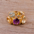 Vermeil multi-gemstone cocktail ring, 'The Five Allures' - Amethyst Citrine and Blue Topaz Gold Vermeil Cocktail Ring (image 2) thumbail