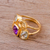 Vermeil multi-gemstone cocktail ring, 'The Five Allures' - Amethyst Citrine and Blue Topaz Gold Vermeil Cocktail Ring (image 2b) thumbail
