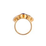 Vermeil multi-gemstone cocktail ring, 'The Five Allures' - Amethyst Citrine and Blue Topaz Gold Vermeil Cocktail Ring