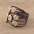 Gold accent rainbow moonstone cocktail ring, 'Dewy Morn' - Gold Plated Sterling Silver Rainbow Moonstone Cocktail Ring (image 2b) thumbail