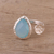 Chalcedony wrap ring, 'Glacial Desire' - Blue Chalcedony Sterling Silver Wrap Ring from India (image 2) thumbail