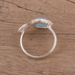 Chalcedony wrap ring, 'Glacial Desire' - Blue Chalcedony Sterling Silver Wrap Ring from India