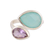 Chalcedony and amethyst wrap ring, 'Luminous Harmony' - Blue Chalcedony and Amethyst Sterling Silver Wrap Ring thumbail