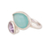 Chalcedony and amethyst wrap ring, 'Luminous Harmony' - Blue Chalcedony and Amethyst Sterling Silver Wrap Ring (image 2d) thumbail