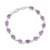 Amethyst link bracelet, 'Lilac Luster' - Amethyst and Sterling Silver Link Bracelet from India (image 2c) thumbail