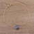 Vermeil labradorite pendant bracelet, 'Mesmerizing Night' - Handmade Vermeil Labradorite Pendant Bracelet from India (image 2) thumbail