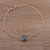 Vermeil labradorite pendant bracelet, 'Mesmerizing Night' - Handmade Vermeil Labradorite Pendant Bracelet from India (image 2b) thumbail
