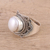 Cultured pearl cocktail ring, 'Pearl Glamour' - Cultured Freshwater Pearl and Sterling Silver Cocktail Ring (image 2b) thumbail