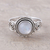 Rainbow moonstone cocktail ring, 'Misty Bloom' - Indian Rainbow Moonstone and Sterling Silver Cocktail Ring thumbail