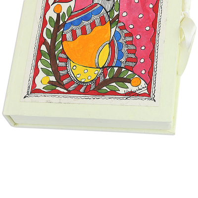 Glückwunschkarten, 'Peacock Adoration' (8er-Set in einer Schachtel) - Papier-Grußkarten mit Pfauenmotiven (8er-Set) aus Indien