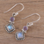 Rainbow moonstone and amethyst dangle earrings, 'Enchanting Duo' - Handmade Multi-Gemstone Sterling Silver Dangle Earrings