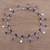 Lapis lazuli anklet, 'Tidal Luster' - Handmade Lapis Lazuli and Sterling Silver Anklet from India (image 2b) thumbail