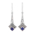 Pendientes colgantes de lapislázuli - Pendientes colgantes de plata de ley y lapislázuli de la India