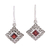 Garnet dangle earrings, 'Everlasting Elegance' - Garnet and Sterling Silver Dangle Earrings from India