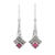 Garnet dangle earrings, 'Timekeeper' - Garnet and Sterling Silver Dangle Earrings from India