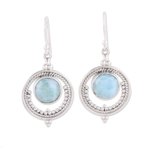 Larimar dangle earrings, 'Lunar Delight' - Larimar and Sterling Silver Dangle Earrings from India