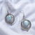 Larimar dangle earrings, 'Lunar Delight' - Larimar and Sterling Silver Dangle Earrings from India