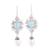 Cultured pearl and larimar dangle earrings, 'Glacial Splendor' - Cultured Freshwater Pearl and Larimar Dangle Earrings