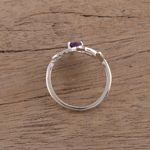 Amethyst cocktail ring, 'Lavender Branches' - 925 Sterling Silver Amethyst Cocktail Ring from India