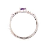 Amethyst cocktail ring, 'Lavender Branches' - 925 Sterling Silver Amethyst Cocktail Ring from India