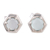 Chalcedony stud earrings, 'Aqua Grace' - 925 Sterling Silver Aqua Chalcedony Hexagon Stud Earrings (image 2a) thumbail