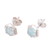 Chalcedony stud earrings, 'Aqua Grace' - 925 Sterling Silver Aqua Chalcedony Hexagon Stud Earrings