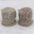 Soapstone tealight candle holders, 'Up Owl Night' (pair) - Hand Carved Soapstone Owl Tealight Candle Holders (Pair)