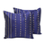 Silk cushion covers, 'Royal Recollections in Blue' (pair) - Artisan Crafted 100% Silk Cushion Covers (Pair) (image 2a) thumbail